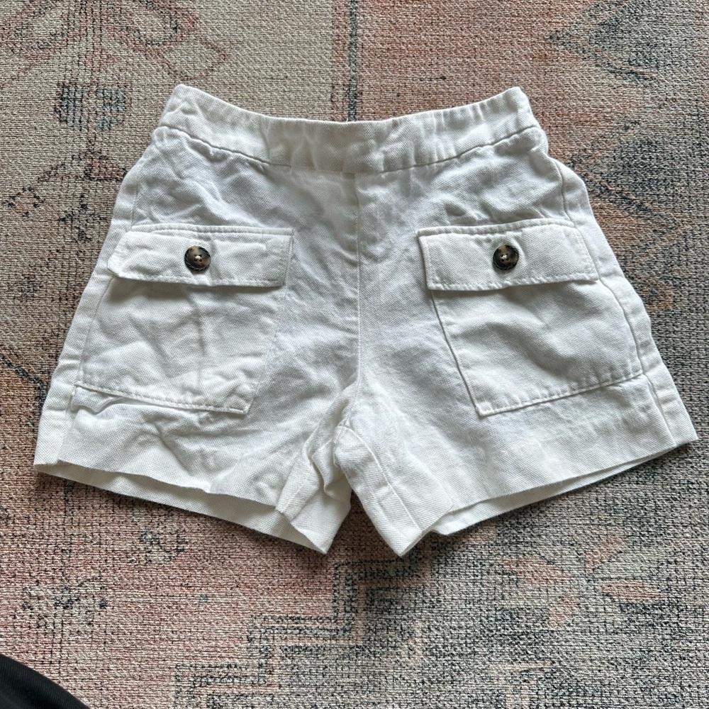 Zara Kids White Shorts with Buttoned Pockets